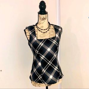 White House Black Market Bristol Plaid Top. Size 2.